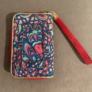 Lilly Pulitzer Blue and Pink Patterned Wristlet